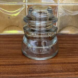 Vintage Whitall Tatum No. 1 Made in USA 56-45 Clear Glass Insulator